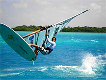 Lac Bay provides the best sailing conditions.